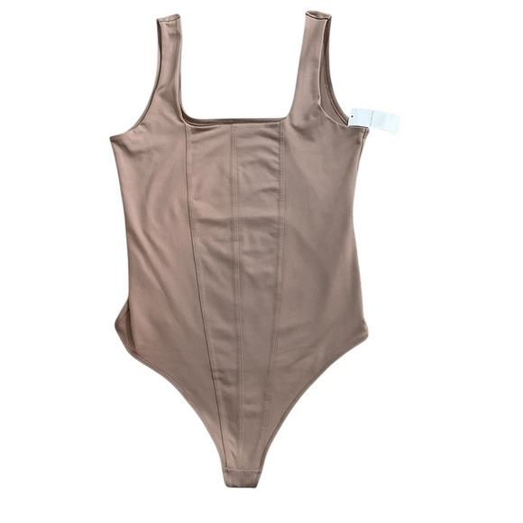 Abercrombie & Fitch Soft A&F Collection Bodysuit Large Taupe / Mocha Nude NWT - Picture 1 of 12